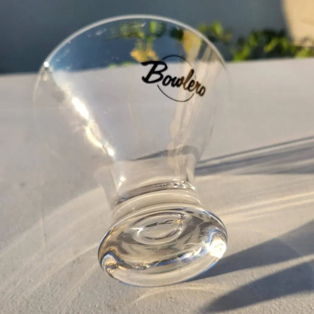 Bowlero Martini Liquor Cocktail Drinking Glass Stemless Heavy Base Bottom Bowlin
